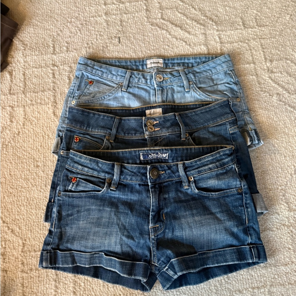 Hudson Jeans Women's Blue Jean Shorts Trio